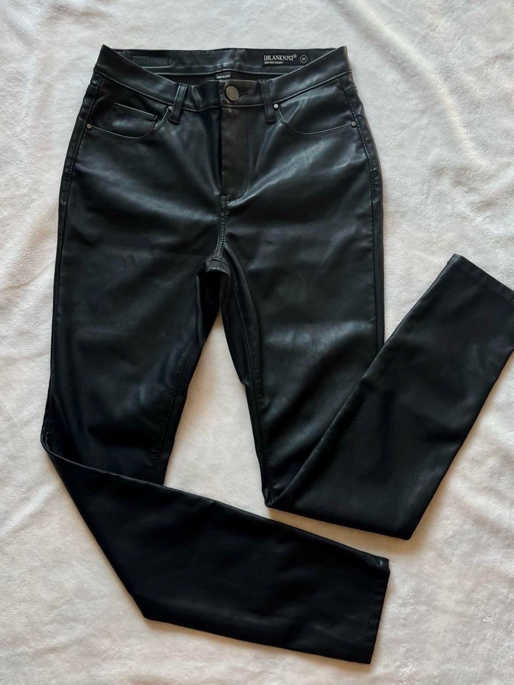 Blank NYC Black Faux Leather Skinny Jeans